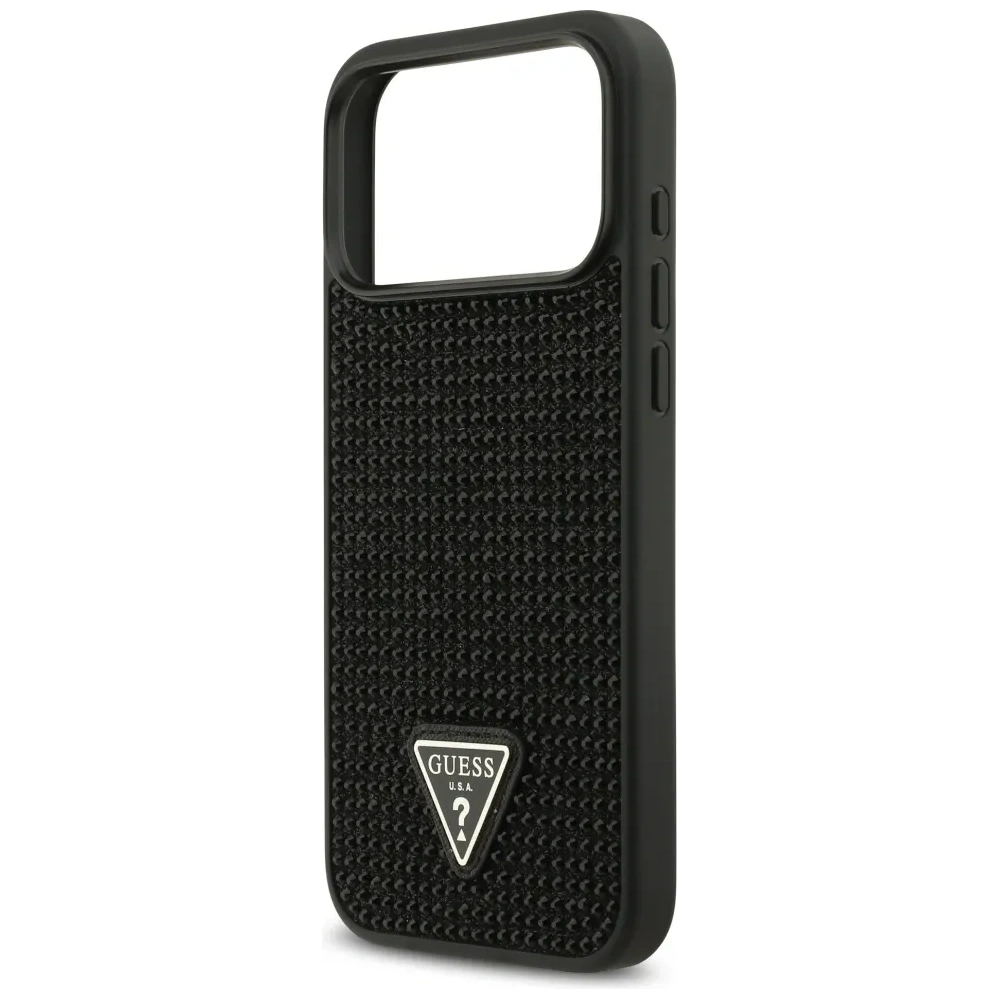 Etui Guess Rhinestone Triangle Logo do Apple iPhone 17 Pro Max czarny