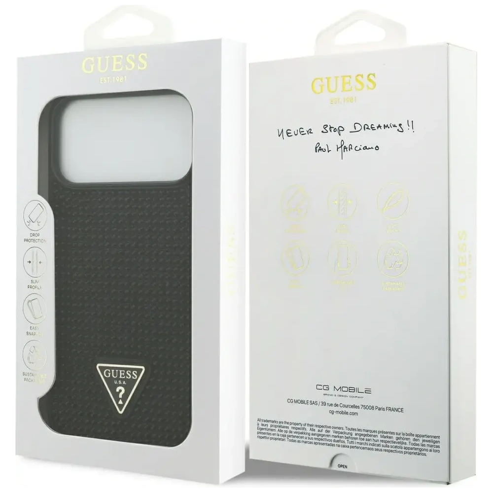 Etui Guess Rhinestone Triangle Logo do Apple iPhone 17 Pro Max czarny