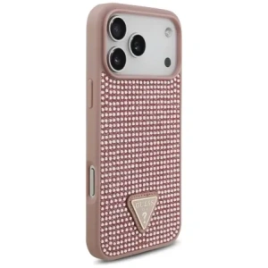 Etui Guess Rhinestone Triangle Logo do Apple iPhone 17 Pro Max różowy