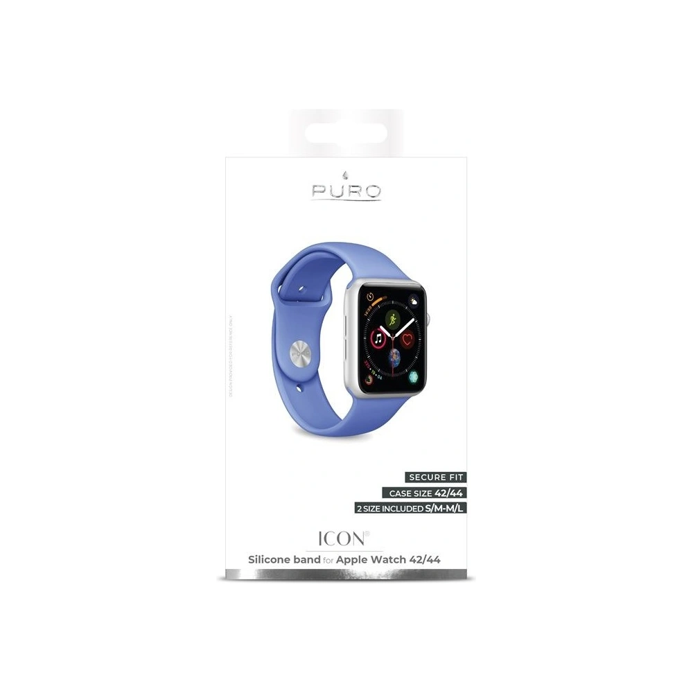 Hurtownia GSM - Elastický pás PURO ICON Band Apple Watch 4/5/6/7/SE/8/9/Ultra 44/45/49mm (S/M & M/L) (modrý) - PUR086BLU - {ean13} - Hurt