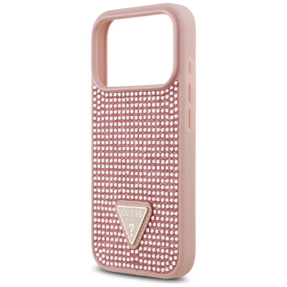 Etui Guess Rhinestone Triangle Logo do Apple iPhone 17 Pro różowy