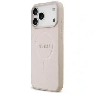 Etui Guess Saffiano Classic Logo MagSafe do Apple iPhone 17 Pro Max różowy