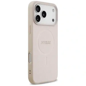 Etui Guess Saffiano Classic Logo MagSafe do Apple iPhone 17 Pro Max różowy