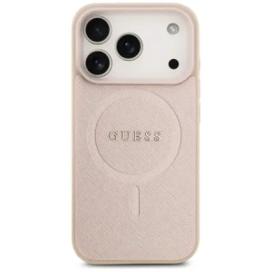 Etui Guess Saffiano Classic Logo MagSafe do Apple iPhone 17 Pro różowy