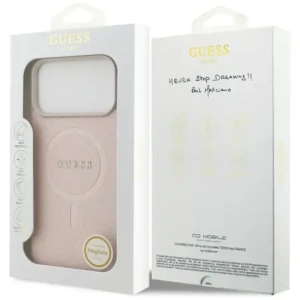 Etui Guess Saffiano Classic Logo MagSafe do Apple iPhone 17 Pro Max różowy