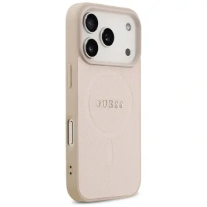 Etui Guess Saffiano Classic Logo MagSafe do Apple iPhone 17 Pro różowy