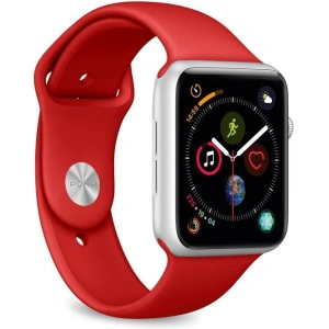Elastický pásek PURO ICON Band Apple Watch 4/5/6/7/SE/8/9/Ultra 44/45/49mm (S/M & M/L) (červený)