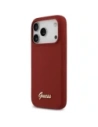 Etui Guess Silicone Script Metal Logo MagSafe do Apple iPhone 17 Pro magenta