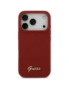 Etui Guess Silicone Script Metal Logo MagSafe do Apple iPhone 17 Pro magenta