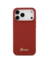 Etui Guess Silicone Script Metal Logo MagSafe do Apple iPhone 17 Pro Max magenta