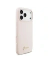 Etui Guess Silicone Script Metal Logo MagSafe do Apple iPhone 17 Pro Max różowy