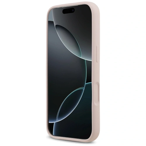 Etui Guess Silicone Script Metal Logo MagSafe do Apple iPhone 17 Pro różowy