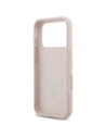 Etui Guess Silicone Script Metal Logo MagSafe do Apple iPhone 17 Pro różowy