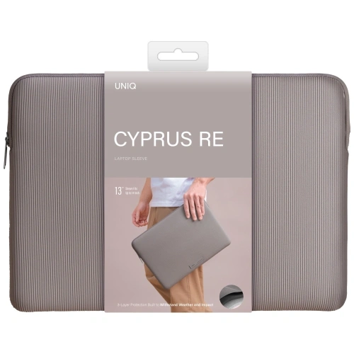 Torba na laptopa UNIQ Cyprus Ridge Edition Laptop Sleeve 14" water-resistant neoprene szary