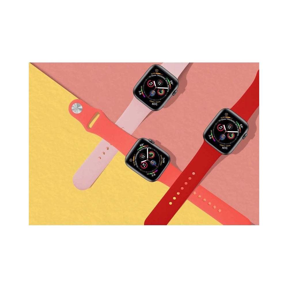 Hurtownia GSM - Elastický pásek PURO ICON Band Apple Watch 4/5/6/7/SE/8/9/Ultra 44/45/49mm (S/M & M/L) (červený) - PUR087RED - {ean13} - Hurt