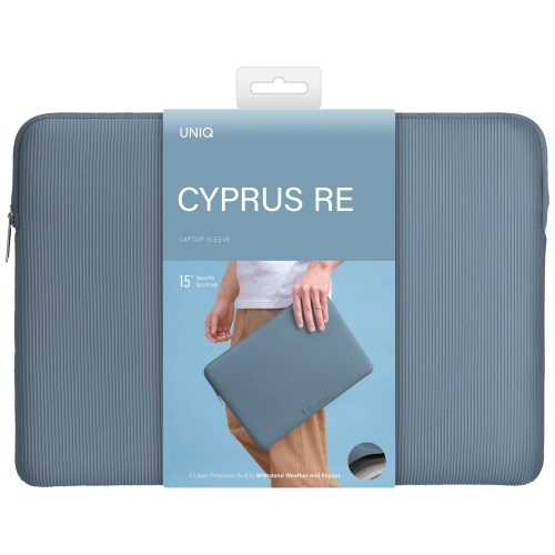 Torba na laptopa UNIQ Cyprus Ridge Edition Laptop Sleeve 16" water-resistant neoprene niebieski