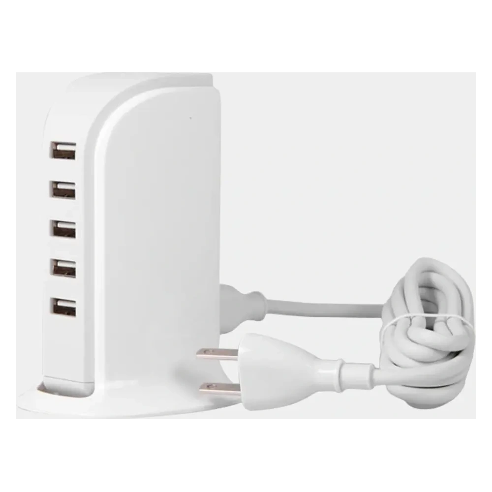 Ładowarka sieciowa DUDAO A5 EU 5xUSB-A z wbudowanym kablem sieciowym EU biały