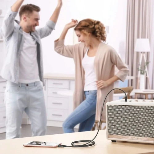 Kabel AUX DUDAO L12S mini jack 3.5mm 1m 3 polowy stereo czarny