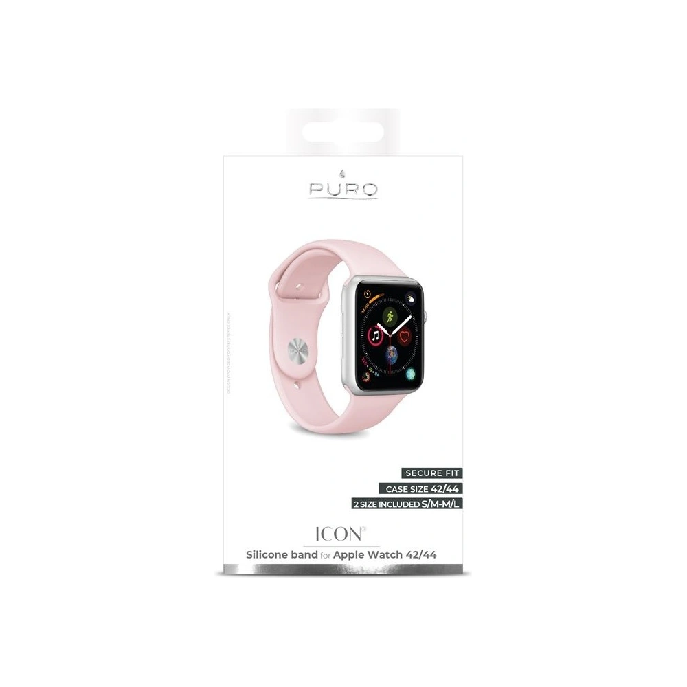 Hurtownia GSM - Elastický pásek PURO ICON Band Apple Watch 4/5/6/7/SE/8/9/Ultra 44/45/49mm (S/M & M/L) (písková růžová) - PUR088PNK - {ean13} - Hurt
