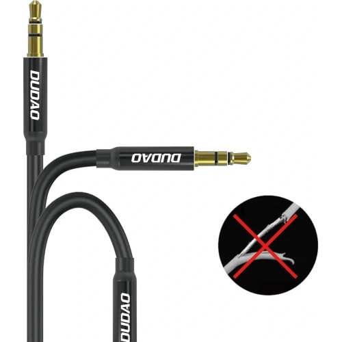 Kabel AUX DUDAO L12S mini jack 3.5mm 1m 3 polowy stereo czarny