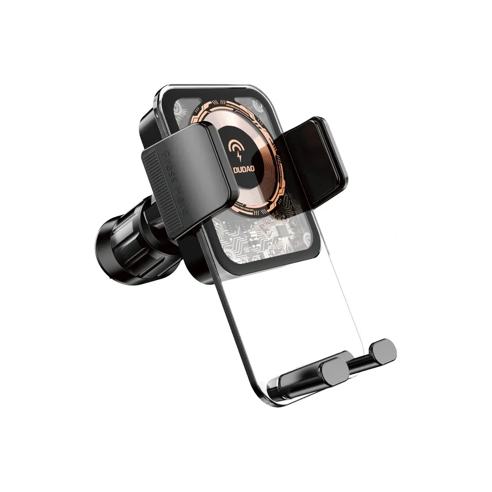 Uchwyt samochodowy DUDAO F19 zaciskowy z ładowarką indukcyjną 15W czarny