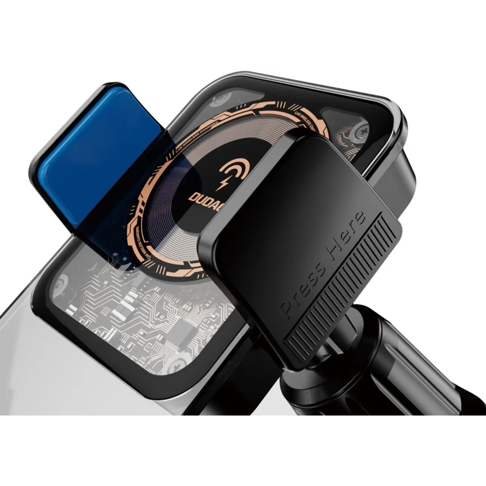 Uchwyt samochodowy DUDAO F19 zaciskowy z ładowarką indukcyjną 15W czarny