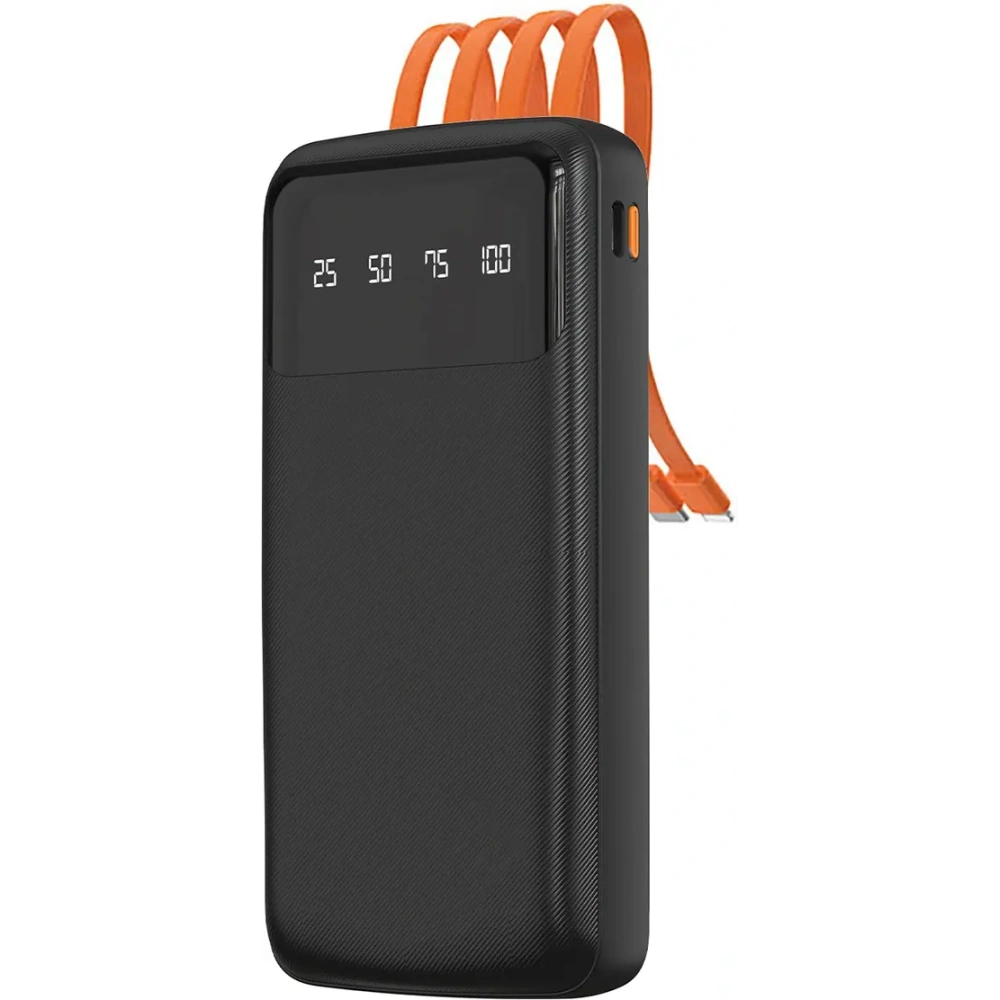 Powerbank DUDAO K6 Pro 10000mAh z kablem USB-A, USB-C, Lightning czarny