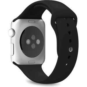 Elastický pásek PURO ICON Band Apple Watch 4/5/6/7/SE/8/9/Ultra 44/45/49mm (S/M & M/L) (černý)