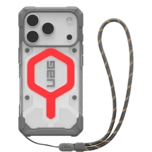 Etui UAG Urban Armor Gear Pathfinder Clear MagSafe Bundle do Apple iPhone 17 Pro MagSafe + smycz na nadgarstek (active lava)