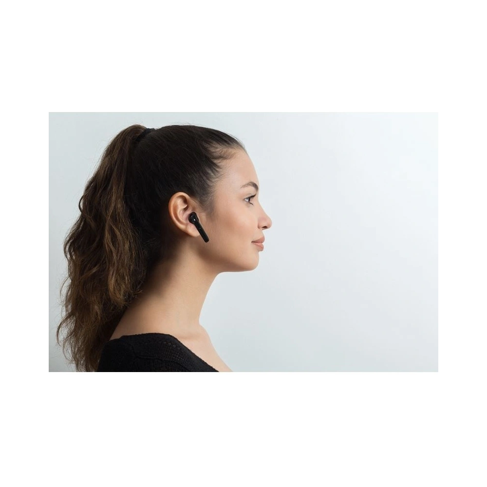Hurtownia GSM - Căști wireless PURO SLIM POD TWS Bluetooth 5.0 cu carcasă de încărcare, impermeabilitate IPX5 (Negru) - PUR095BLK - {ean13} - Hurt