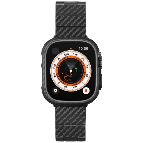 Pasek PITAKA Carbon Fiber Modern do Apple Watch 1/2/3/4/5/6/7/8/9/10/11/SE/SE 3/Ultra/Ultra 2/Ultra 3 czarno szary