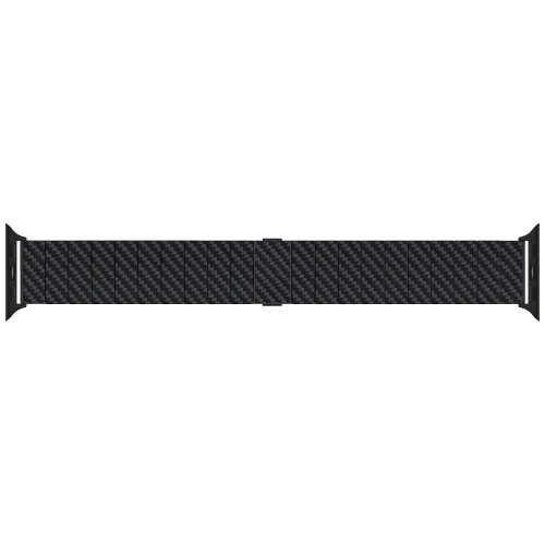 Pasek PITAKA Carbon Fiber Modern do Apple Watch 1/2/3/4/5/6/7/8/9/10/11/SE/SE 3/Ultra/Ultra 2/Ultra 3 czarno szary