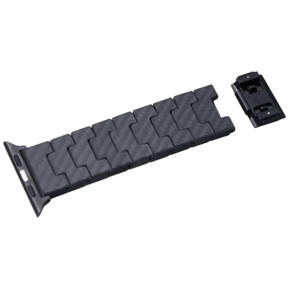 Pasek PITAKA Carbon Fiber Modern do Apple Watch 1/2/3/4/5/6/7/8/9/10/11/SE/SE 3/Ultra/Ultra 2/Ultra 3 czarno szary