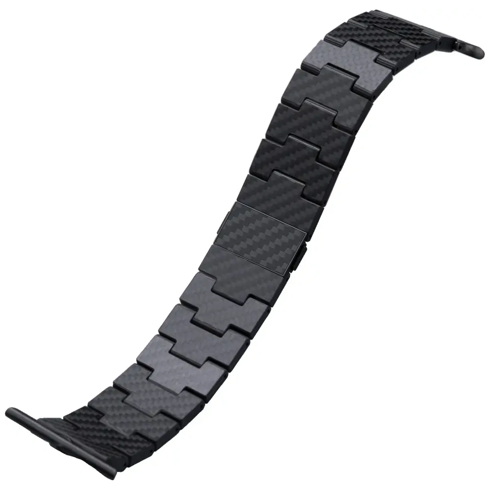 Pasek PITAKA Carbon Fiber Retro do Apple Watch 1/2/3/4/5/6/7/8/9/10/11/SE/SE 3/Ultra/Ultra 2/Ultra 3 czarno szary