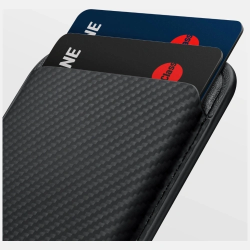 Portfel magnetyczny PITAKA Woven Wallet MagSafe czarno szary