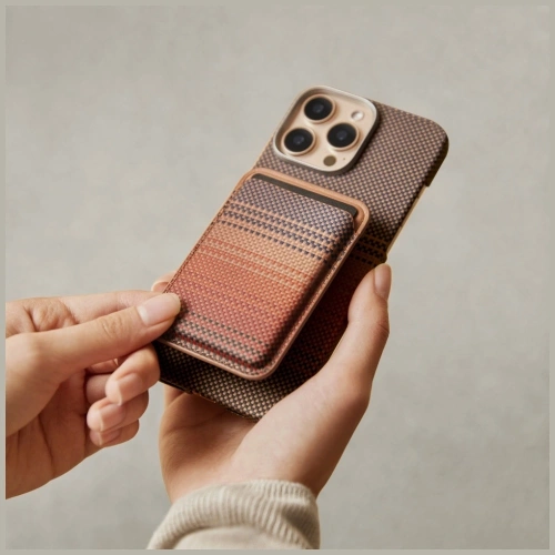 Portfel magnetyczny PITAKA Woven Wallet MagSafe sunset