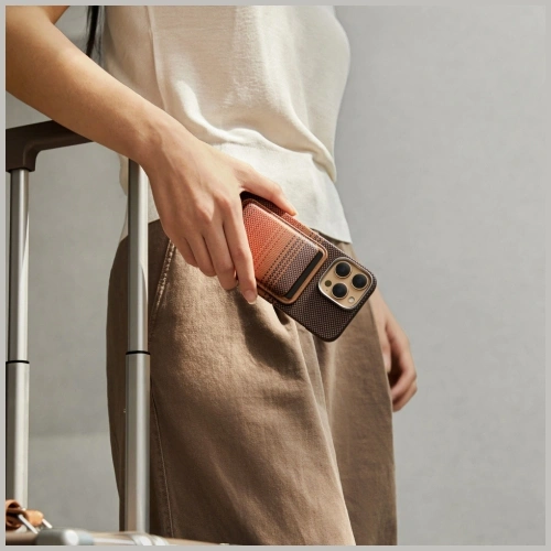 Portfel magnetyczny PITAKA Woven Wallet MagSafe sunset