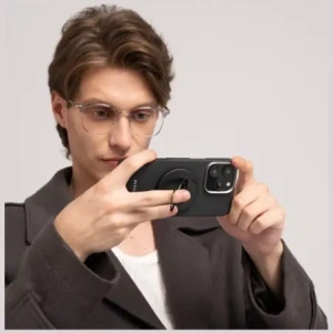 Uchwyt magnetyczny na palec PITAKA MagEZ Grip 3 MagSafe z funkcją podstawki czarno szary