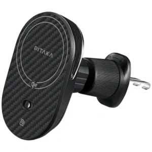 Uchwyt samochodowy z ładowarką bezprzewodową PITAKA MagEZ Pro 2 Qi2 15W NFC MagSafe czarno szary