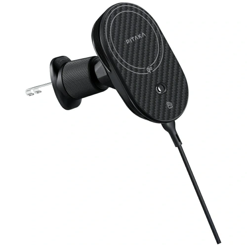 Uchwyt samochodowy z ładowarką bezprzewodową PITAKA MagEZ Pro 2 Qi2 15W NFC MagSafe czarno szary