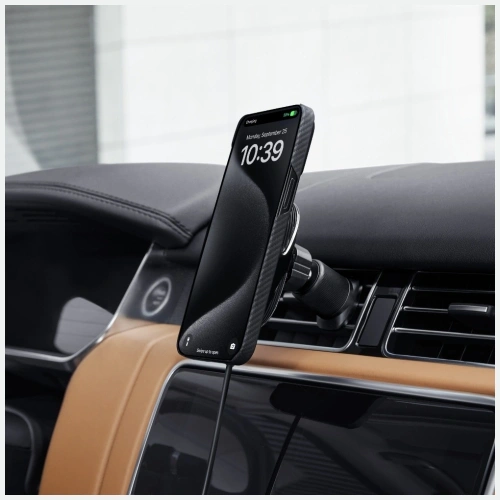 Uchwyt samochodowy z ładowarką bezprzewodową PITAKA MagEZ Pro 2 Qi2 15W NFC MagSafe czarno szary