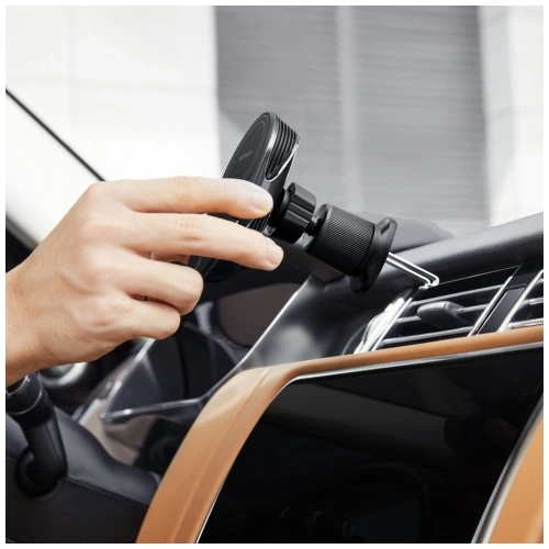 Uchwyt samochodowy z ładowarką bezprzewodową PITAKA MagEZ Pro 2 Qi2 15W NFC MagSafe czarno szary