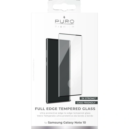 Szkło hartowane PURO Premium Full Edge Tempered Glass Case Friendly Samsung Galaxy Note 10 (czarna ramka)