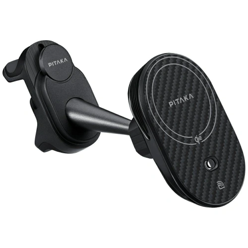 Uchwyt samochodowy z ładowarką bezprzewodową PITAKA MagEZ Pro 2 Qi2 Tesla MagSafe do Tesla Model 3/Y czarno szary