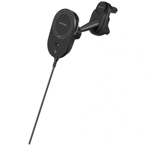 Uchwyt samochodowy z ładowarką bezprzewodową PITAKA MagEZ Pro 2 Qi2 Tesla MagSafe do Tesla Model 3/Y czarno szary