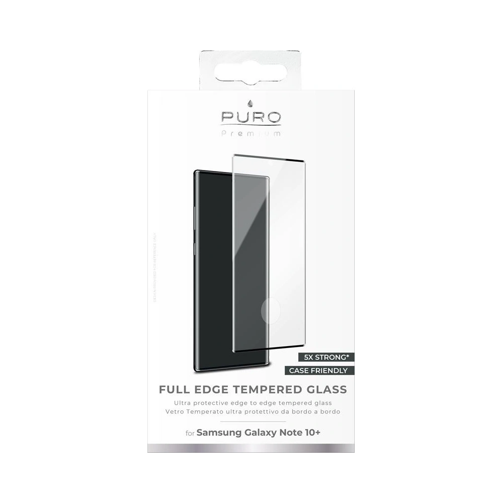 Hurtownia GSM - Sklo tvrzené PURO Premium Full Edge Tempered Glass Case Friendly Samsung Galaxy Note 10+ Plus (černý rámeček) - PUR102BLK - {ean13} - Hurt