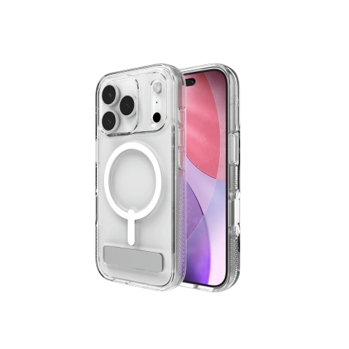 Etui ZAGG Crystal Palace Snap KS z podstawką do Apple iPhone 17 Pro MagSafe (clear)