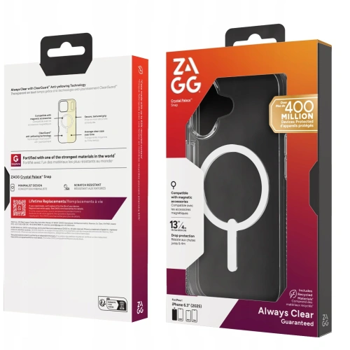 Etui ZAGG Crystal Palace Snap do Apple iPhone 17 MagSafe (clear)