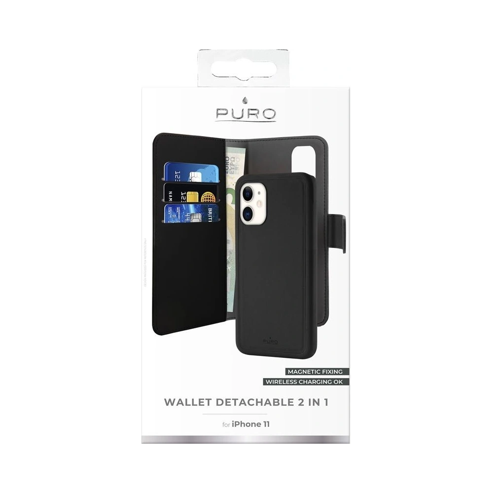 Wholesale PURO Wallet Detachable 2in1 Apple iPhone 11 (black) - PUR107BLK - {ean13} - Hurt