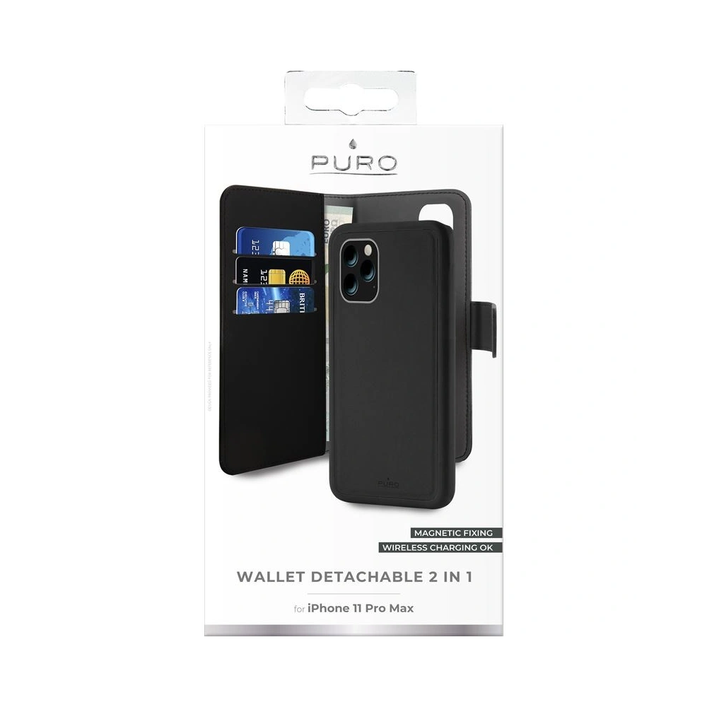 Hurtownia GSM - Etui PURO Wallet Detachable 2w1 Apple iPhone 11 Pro Max (černý) - PUR108BLK - {ean13} - Hurt
